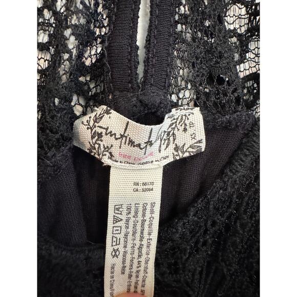 FREE PEOPLE INTIMATELY She's Got It Black Lace Slip Dress Back Button - Picture 7 of 8